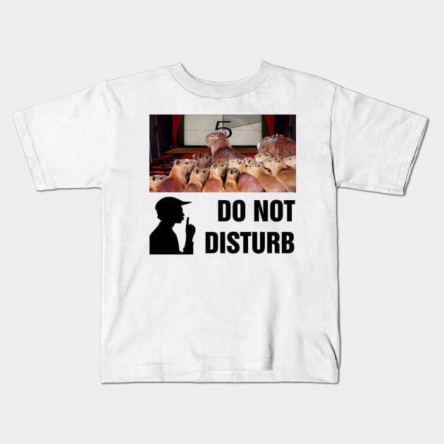 Do not disturb capybaras watching movie on cinema Kids T-Shirt by richercollections